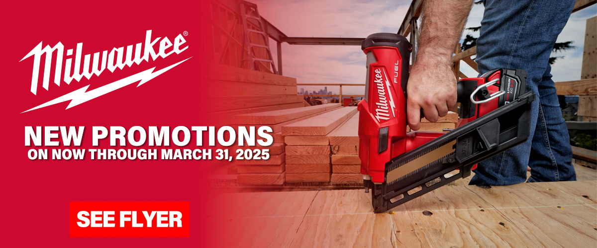 This month, buy select Milwaukee tools, and get a battery free!